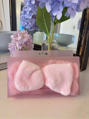 The Crème Shop Plushie Headband -  Pink Bow Headband - Women Bath & Body